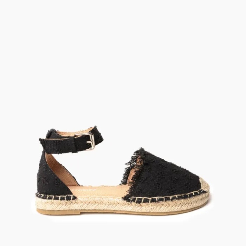 Black Espadrille Sandals with Ankle Strap